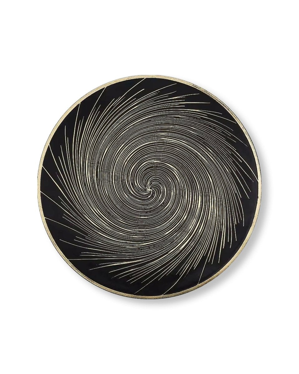 Rapee Balls Gold Embossed Placemat – Swirl Design – 38 cm Round – Black - Metro Singapore Departmental Store - Celebrating 69 Years in SG