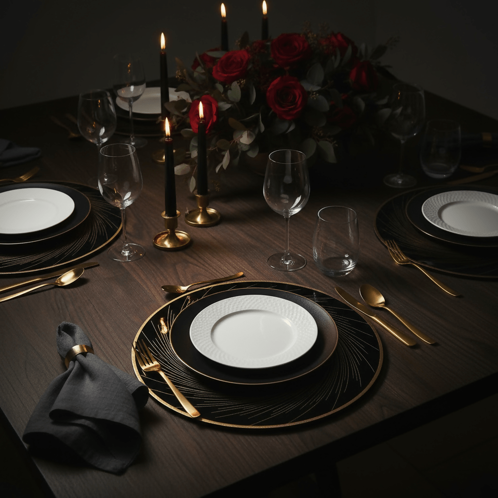Rapee Balls Placemat | Embossed Gold Swirl - 38 x 38 cm - Metro Singapore Departmental Store - Celebrating 69 Years in SG
