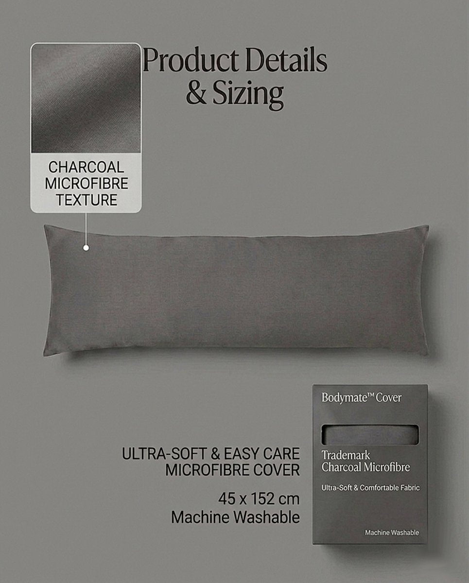 Rapee BodyMate™ Cover | Microfibre Cover - 45 x 152 cm, Charcoal - Metro Singapore Departmental Store - Celebrating 69 Years in SG