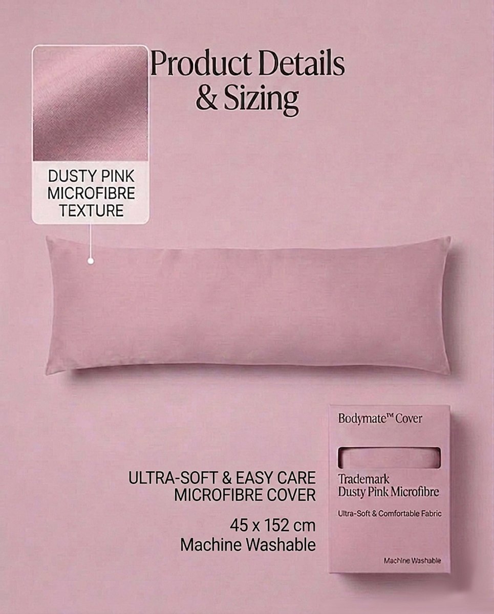 Rapee BodyMate™ Cover | Microfibre Cover - 45 x 152 cm, Pink - Metro Singapore Departmental Store - Celebrating 69 Years in SG