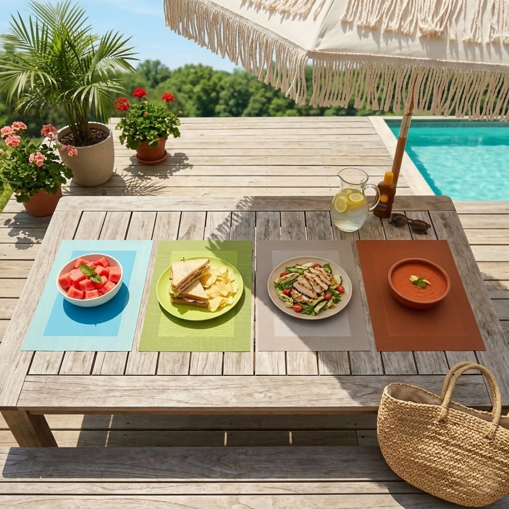 Rapee Border Woven Texilene Placemat – Tone on Tone Border Design – 35 x 47 cm – Lime - Metro Singapore Departmental Store - Celebrating 69 Years in SG
