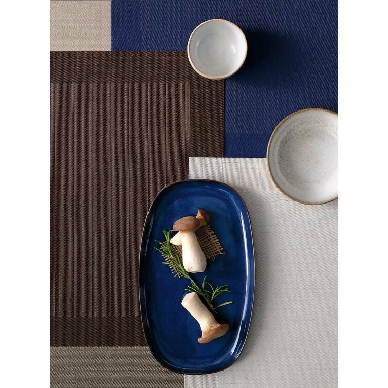 Rapee Border Woven Texilene Placemat – Tone on Tone Border Design – 35 x 47 cm – Natural - Metro Singapore Departmental Store - Celebrating 69 Years in SG
