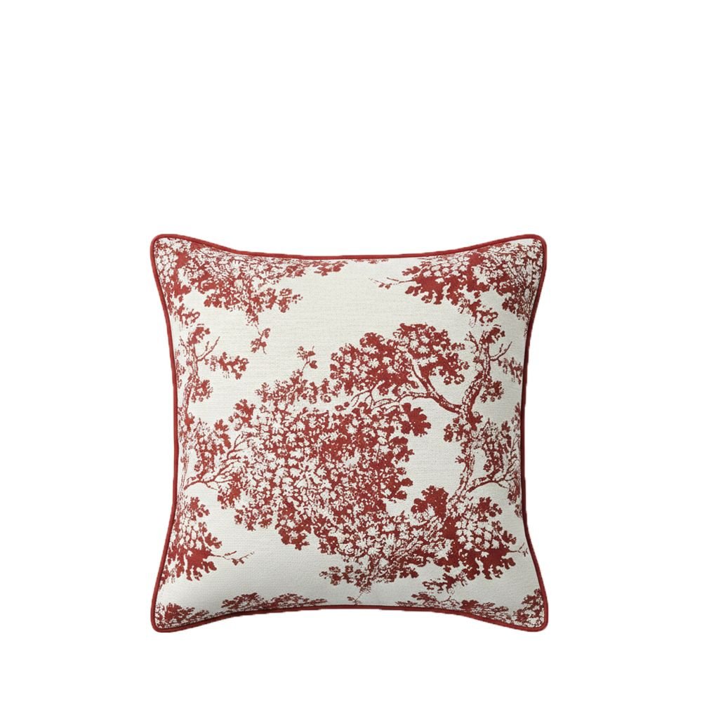 Rapee Bristol Toile-Inspired Woven Chenille Cushion Cover – 45 x 45 cm – Red - Metro Singapore Departmental Store - Celebrating 69 Years in SG