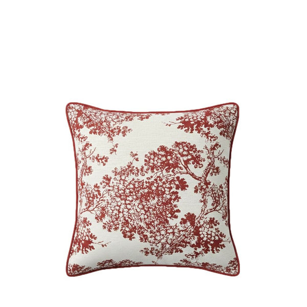 Rapee Bristol Toile-Inspired Woven Chenille Cushion Cover – 45 x 45 cm – Red - Metro Singapore Departmental Store - Celebrating 69 Years in SG