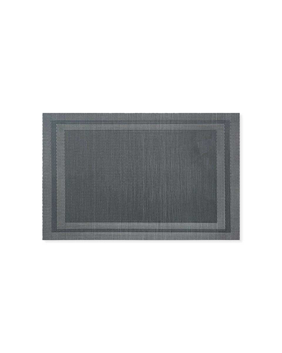 Rapee Cornice Woven Texilene Placemat – Tone on Tone Double Border Design – 30 x 45 cm – Black - Metro Singapore Departmental Store - Celebrating 69 Years in SG