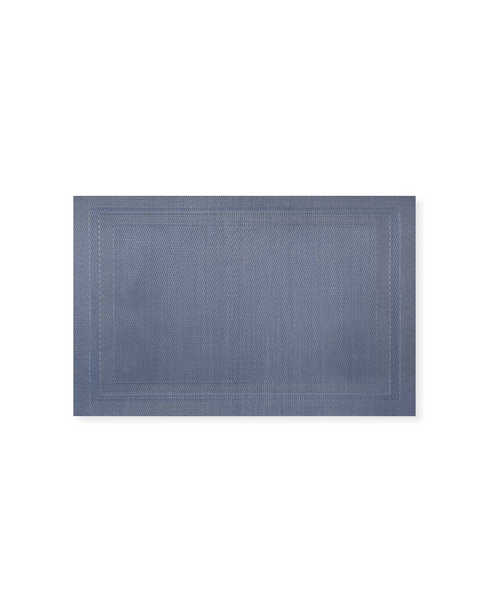 Rapee Cornice Woven Texilene Placemat – Tone on Tone Double Border Design – 30 x 45 cm – Denim - Metro Singapore Departmental Store - Celebrating 69 Years in SG