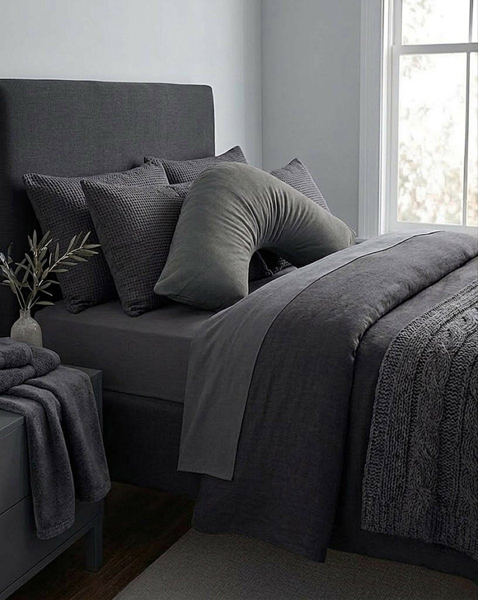 Rapee Cuddle U™ V-Shape Pillow & Microfibre Cover Set – 75 x 75 cm – Charcoal - Metro Singapore Departmental Store - Celebrating 69 Years in SG