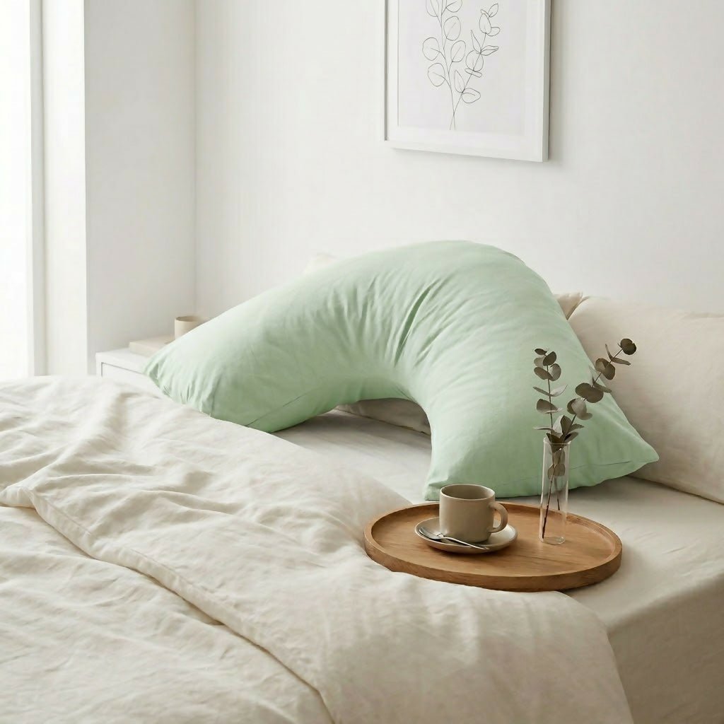 Rapee Cuddle U™ V-Shape Pillow & Microfibre Cover Set – 75 x 75 cm – Green - Metro Singapore Departmental Store - Celebrating 69 Years in SG