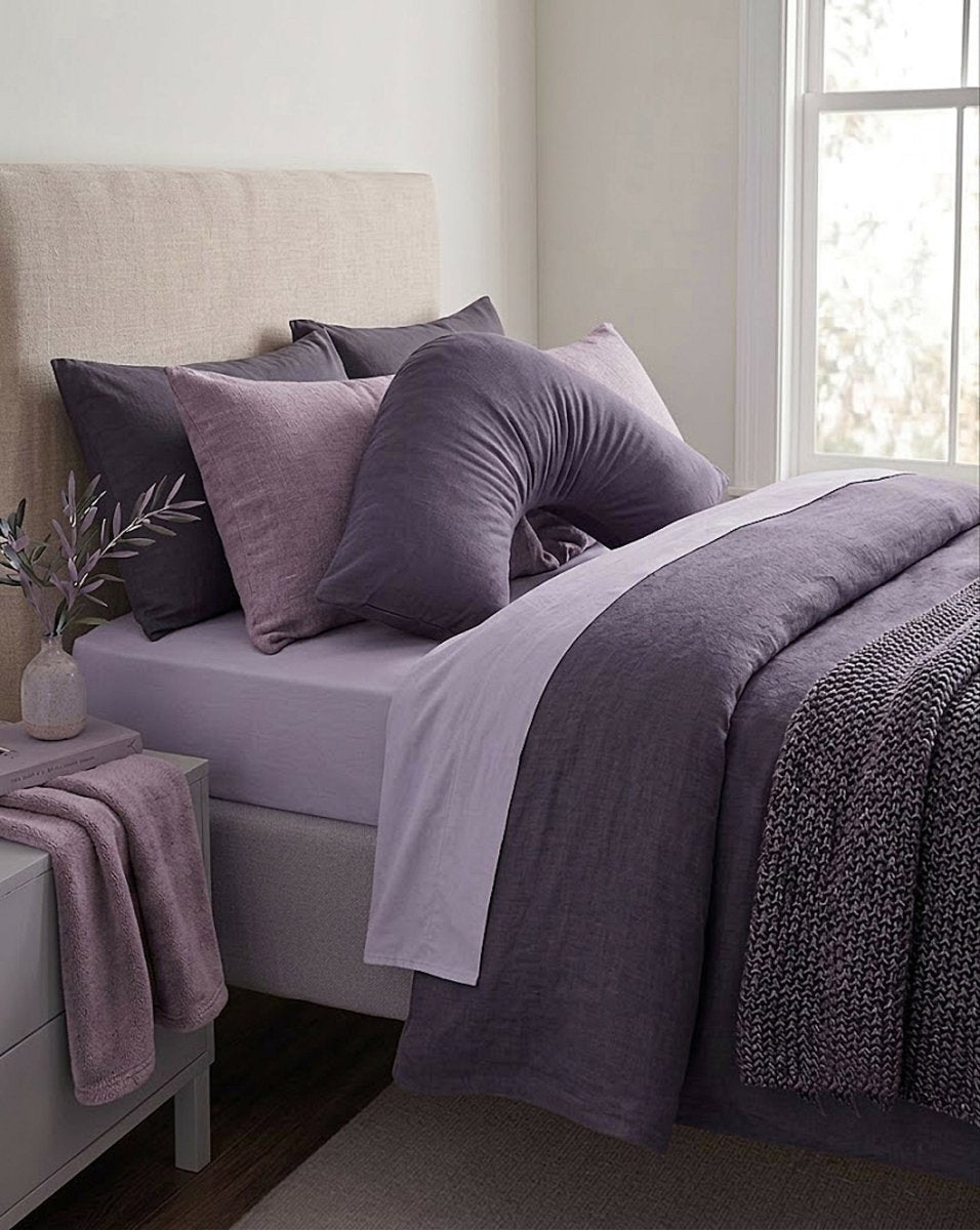 Rapee Cuddle U™ V-Shape Pillow & Microfibre Cover Set – 75 x 75 cm – Smoke Purple - Metro Singapore Departmental Store - Celebrating 69 Years in SG