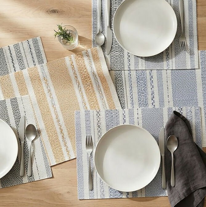 Rapee Fineline Woven Texilene Placemat – Geometric Design – 30 x 45 cm – Black - Metro Singapore Departmental Store - Celebrating 69 Years in SG