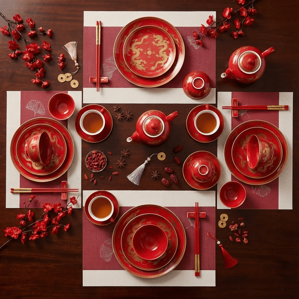 Rapee Fluer Placemat | Gingko Leaf Texilene - 30 x 45 cm, Red - Metro Singapore Departmental Store - Celebrating 69 Years in SG