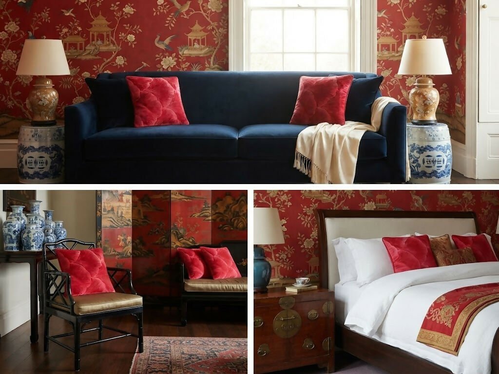 Rapee Ginko Pressed Velvet Cushion Cover – 45 x 45 cm – Red