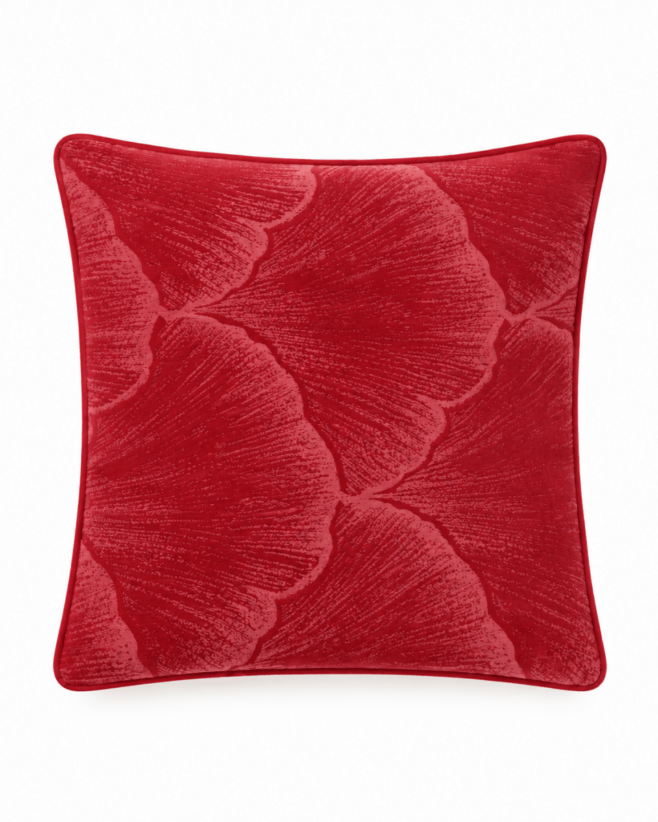 Rapee Ginko Pressed Velvet Cushion Cover – 45 x 45 cm – Red - Metro Singapore Departmental Store - Celebrating 69 Years in SG