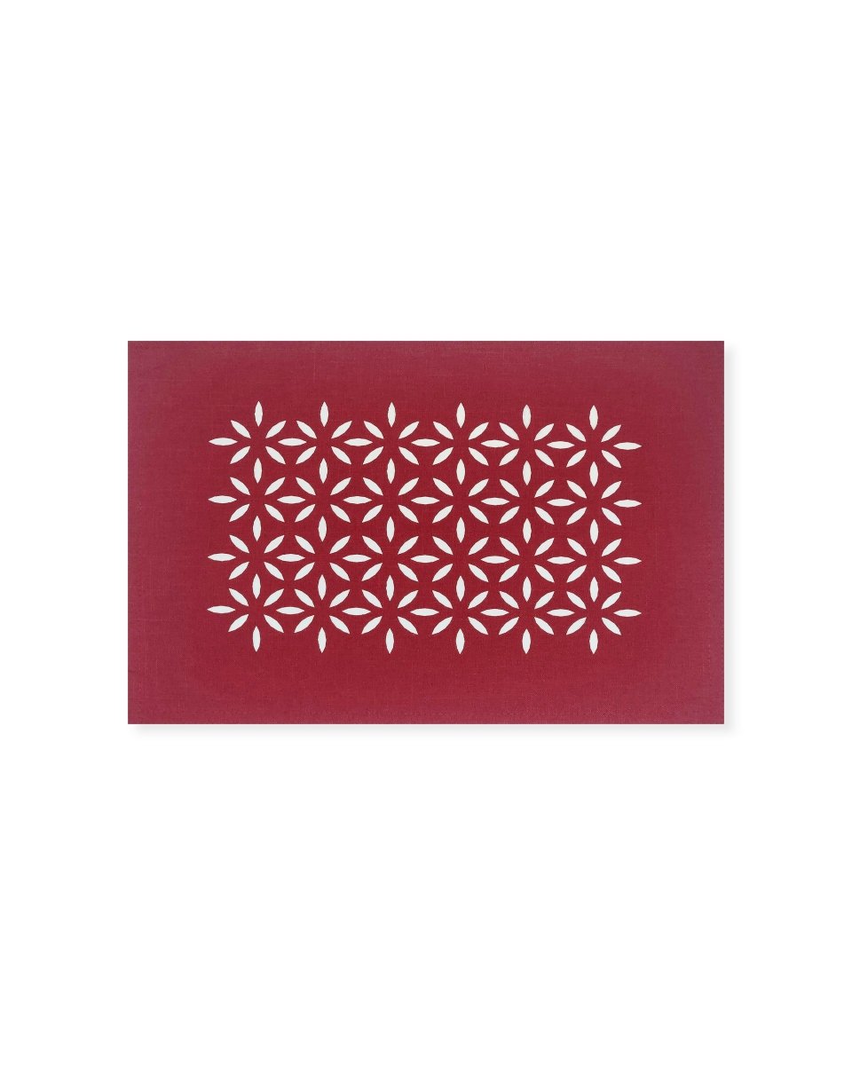 Rapee Morocco Petal Lasercut Placemat – Cationic Fabric – 33 x 45 cm – Red - Metro Singapore Departmental Store - Celebrating 69 Years in SG