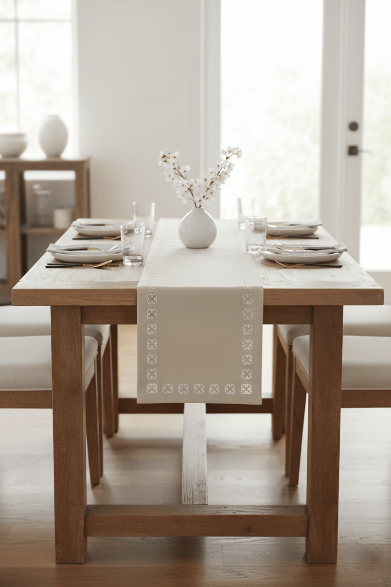 Rapee Mulan Table Runner | Laser - cut Cationic Fabric - 33 x 150 cm - Metro Singapore Departmental Store - Celebrating 69 Years in SG