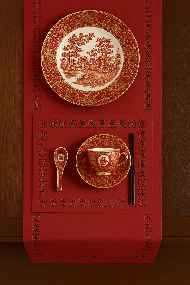 Rapee Mulan Table Runner | Laser - cut Cationic Fabric - 33 x 150 cm - Metro Singapore Departmental Store - Celebrating 69 Years in SG