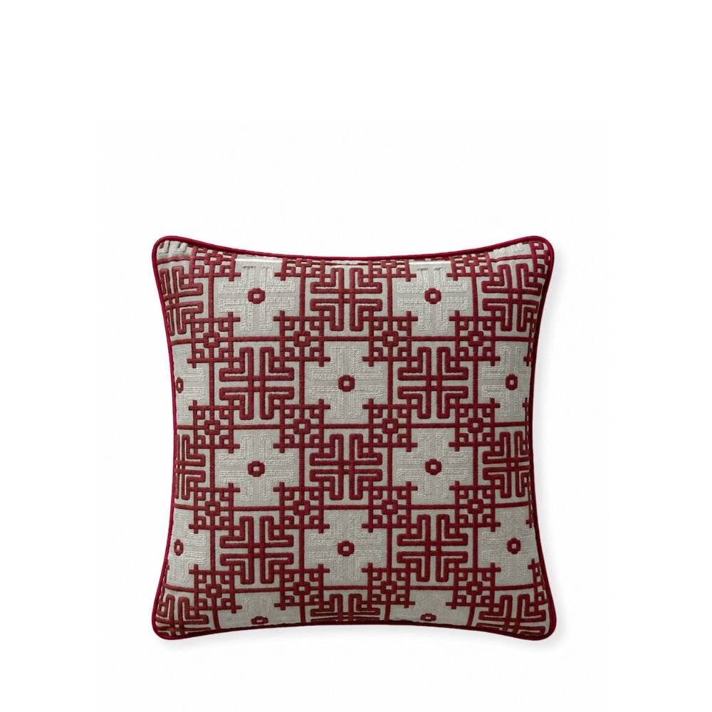 Rapee Orient Chinoiserie Woven Jacquard Cushion Cover – 45 x 45 cm – Red - Metro Singapore Departmental Store - Celebrating 69 Years in SG
