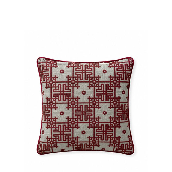 Rapee Orient Chinoiserie Woven Jacquard Cushion Cover – 45 x 45 cm – Red - Metro Singapore Departmental Store - Celebrating 69 Years in SG
