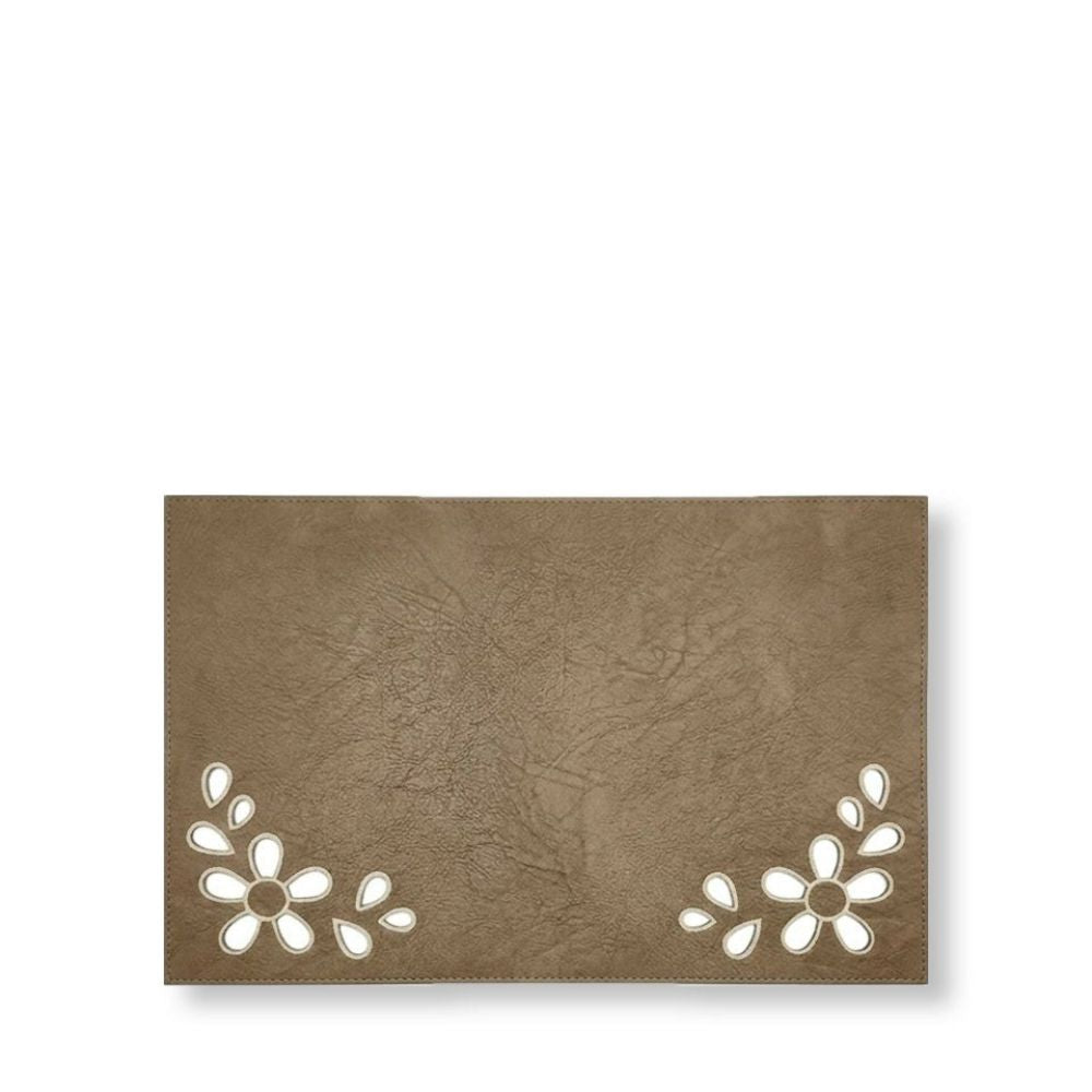 Rapee Petal Lasercut PU Rectangular Placemat – 30 x 45 cm – Brown - Metro Singapore Departmental Store - Celebrating 69 Years in SG