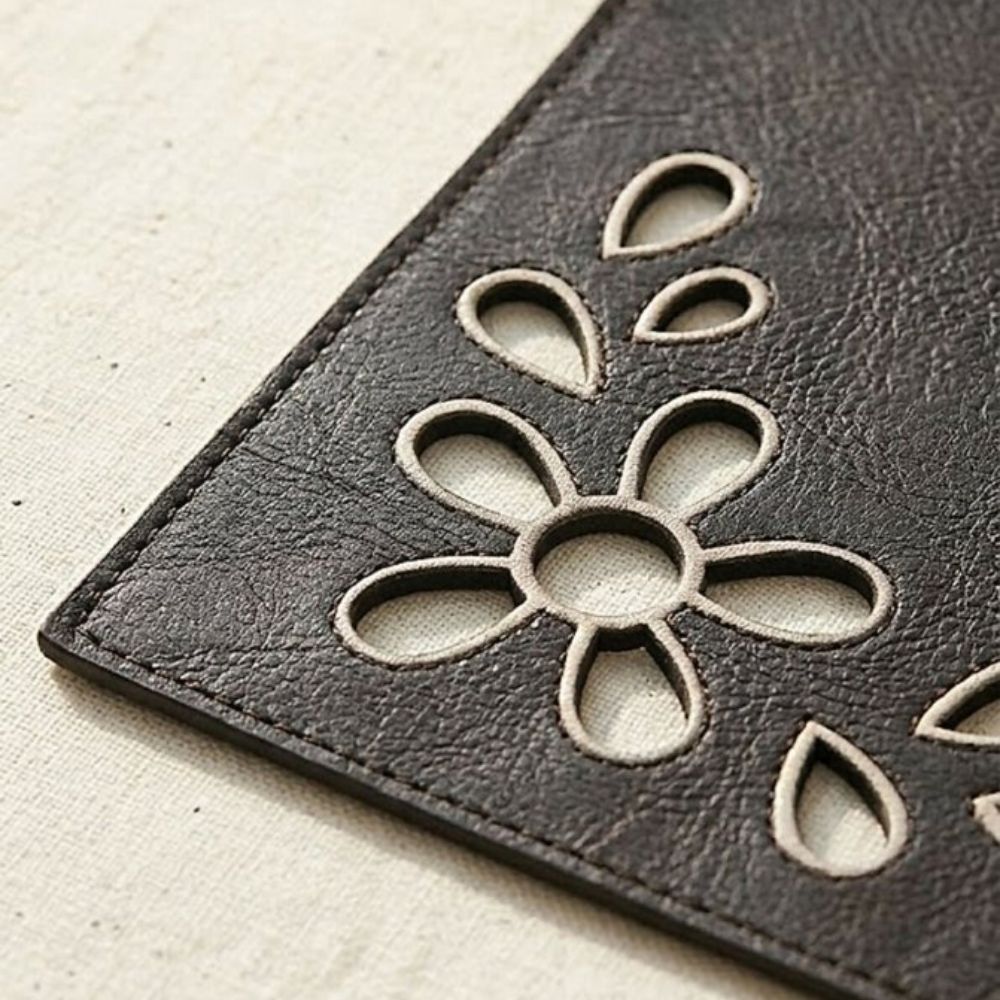 Rapee Petal Lasercut PU Rectangular Placemat – 30 x 45 cm – Grey - Metro Singapore Departmental Store - Celebrating 69 Years in SG