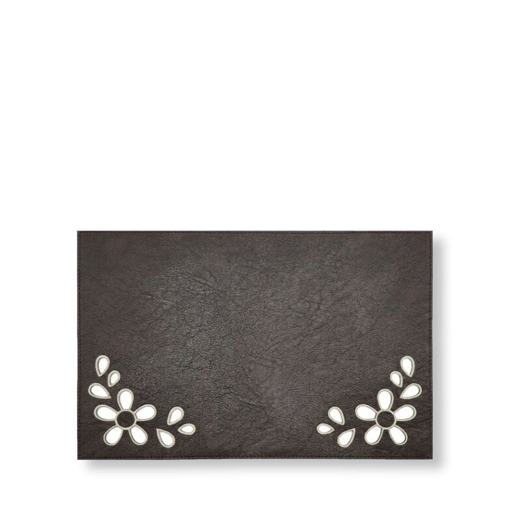 Rapee Petal Lasercut PU Rectangular Placemat – 30 x 45 cm – Grey - Metro Singapore Departmental Store - Celebrating 69 Years in SG
