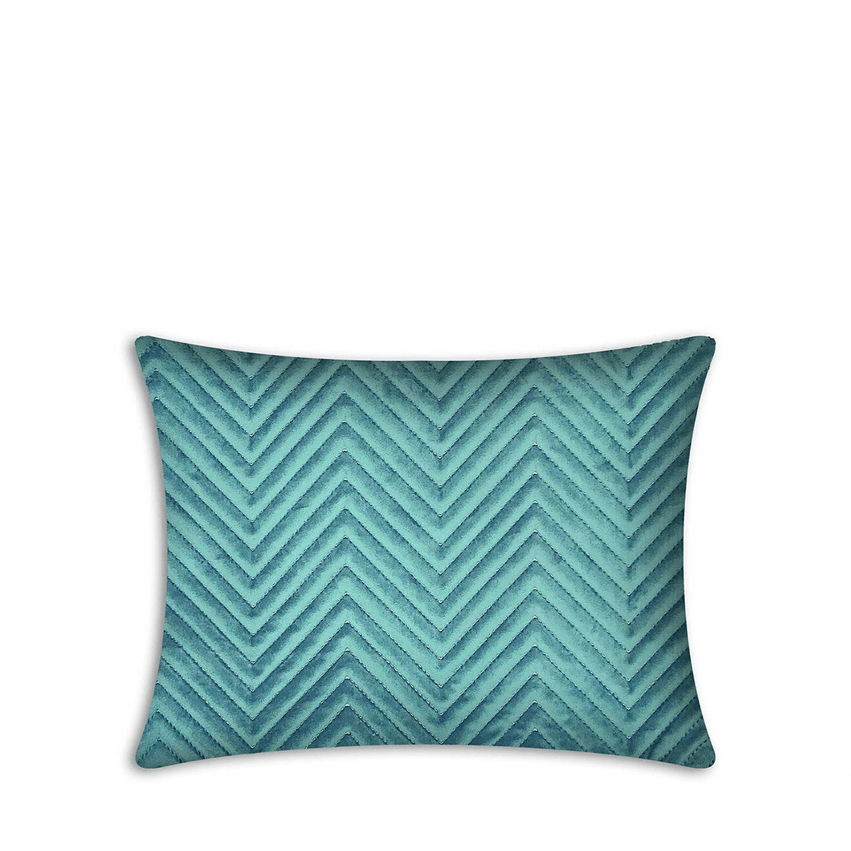 Rapee Pinsonic Oblong Cover | Quilted Velvet - 33 x 45 cm, Aqua - Metro Singapore Departmental Store - Celebrating 69 Years in SG