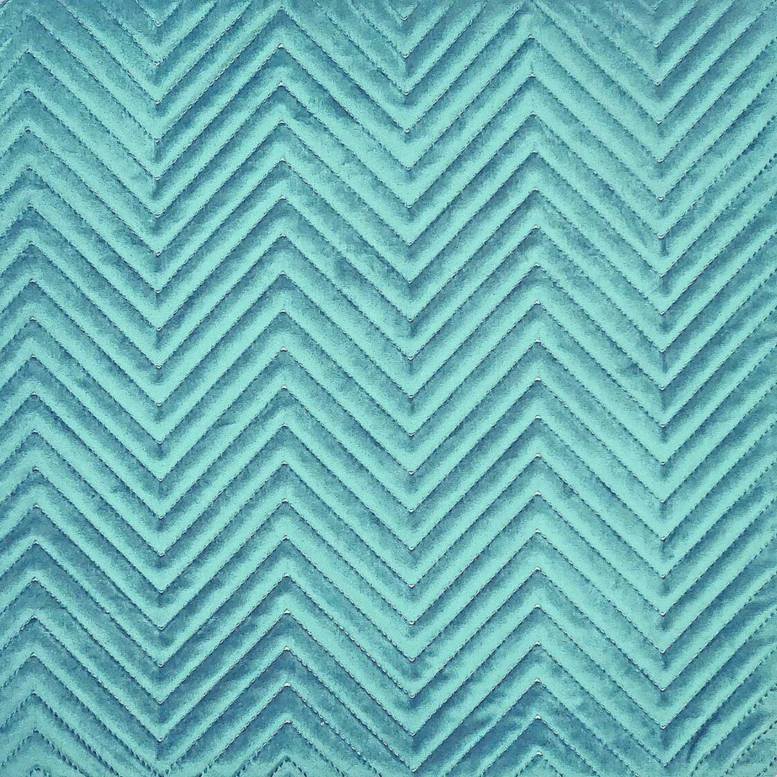 Rapee Pinsonic Oblong Cover | Quilted Velvet - 33 x 45 cm, Aqua - Metro Singapore Departmental Store - Celebrating 69 Years in SG