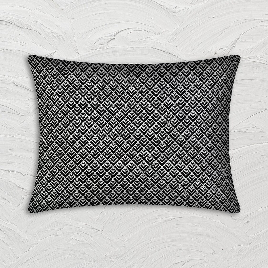 Rapee Pixel Oblong Cover | Double - sided Jacquard - 33 x 45 cm, Black - Metro Singapore Departmental Store - Celebrating 69 Years in SG