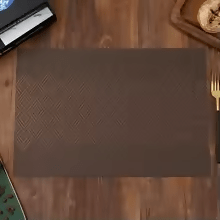 Rapee Puzzle Woven Texilene Placemat – Central Panel Design – 30 x 45 cm – Brown - Metro Singapore Departmental Store - Celebrating 69 Years in SG