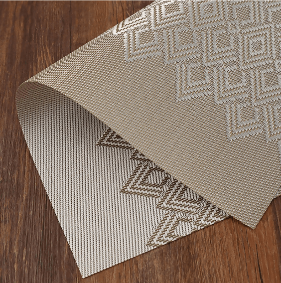 Rapee Puzzle Woven Texilene Placemat – Central Panel Design – 30 x 45 cm – Gold - Metro Singapore Departmental Store - Celebrating 69 Years in SG