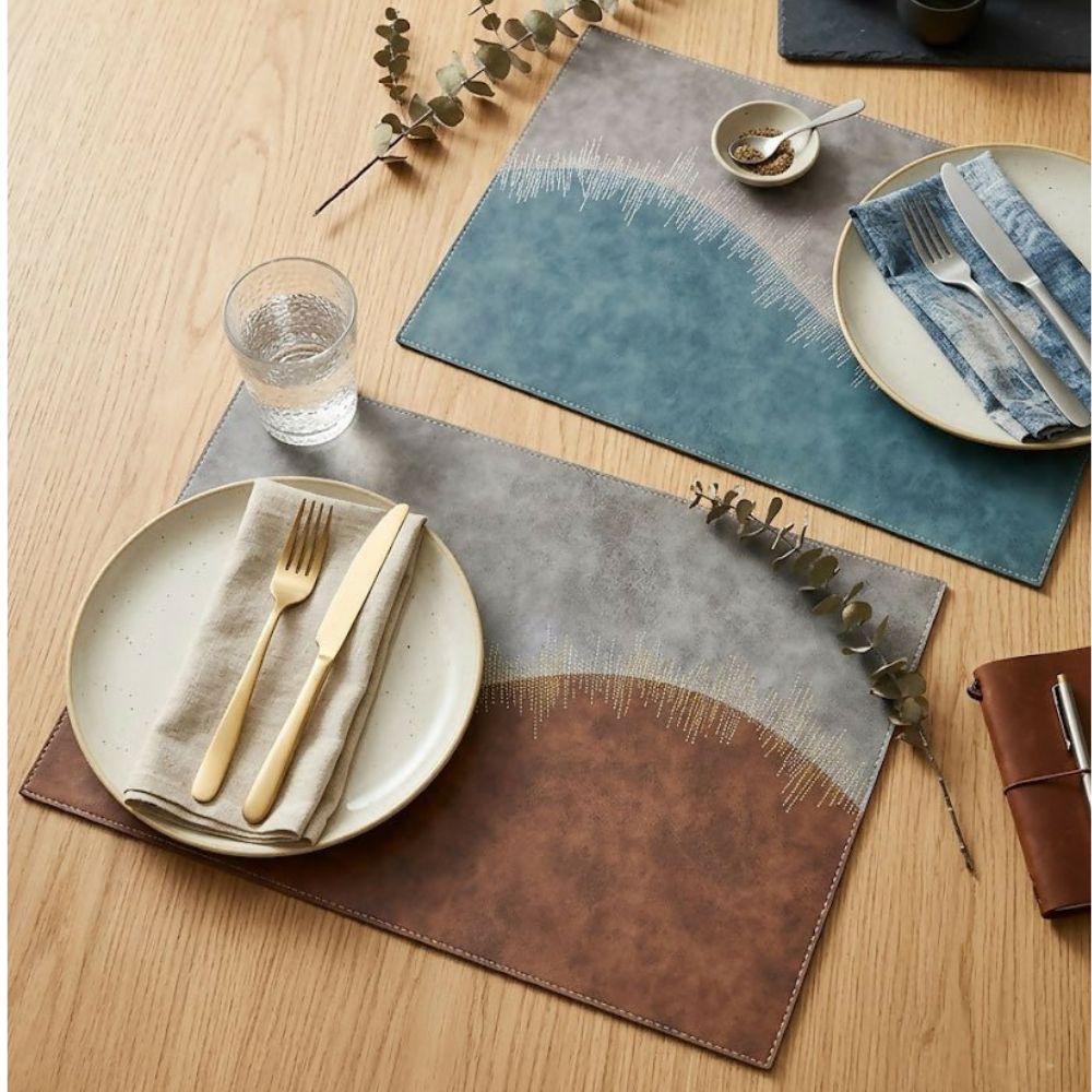 Rapee Saw PU Rectangular Placemat – Textured Design – 30 x 45 cm – Sky - Metro Singapore Departmental Store - Celebrating 69 Years in SG