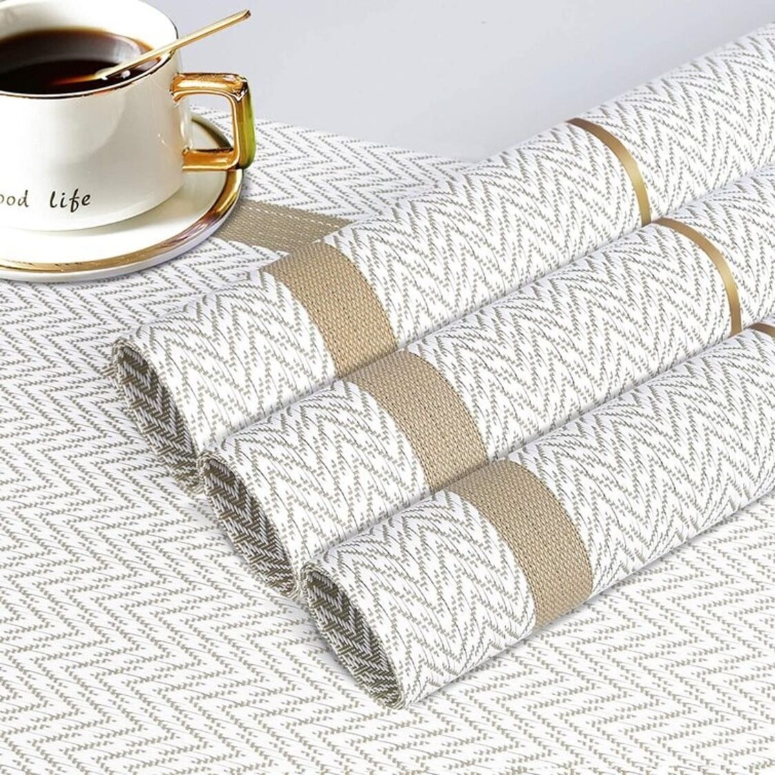 Rapee Scroll Placemat Beige - Metro Singapore Departmental Store - Celebrating 69 Years in SG