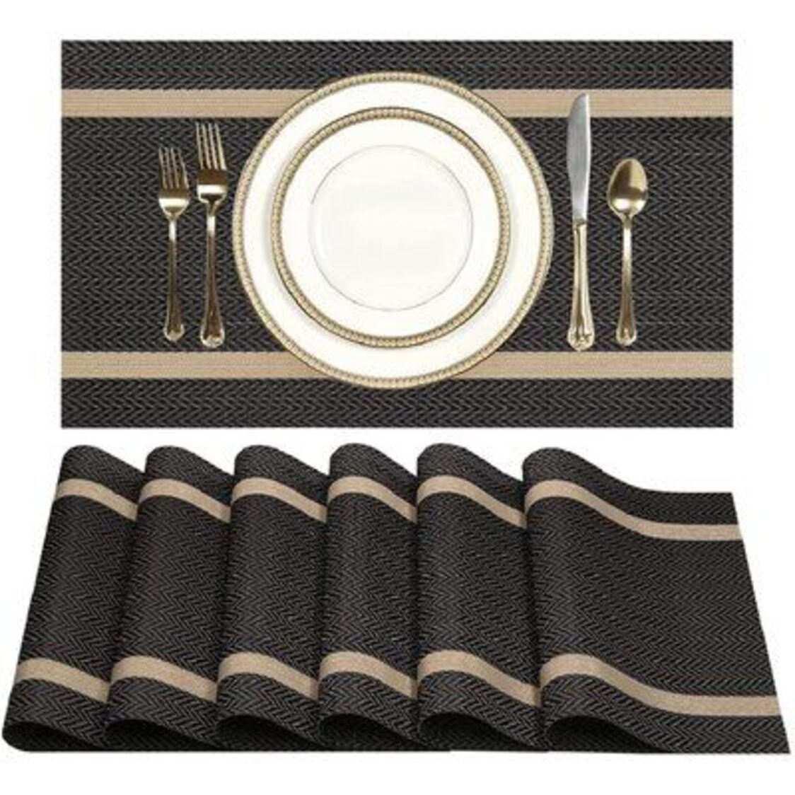 Rapee Scroll Placemat Black - Metro Singapore Departmental Store - Celebrating 69 Years in SG