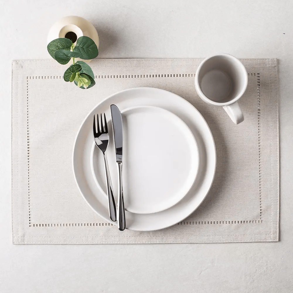 Rapee Sonia Lasercut Placemat – Cationic Fabric – 33 x 45 cm – Stone - Metro Singapore Departmental Store - Celebrating 69 Years in SG