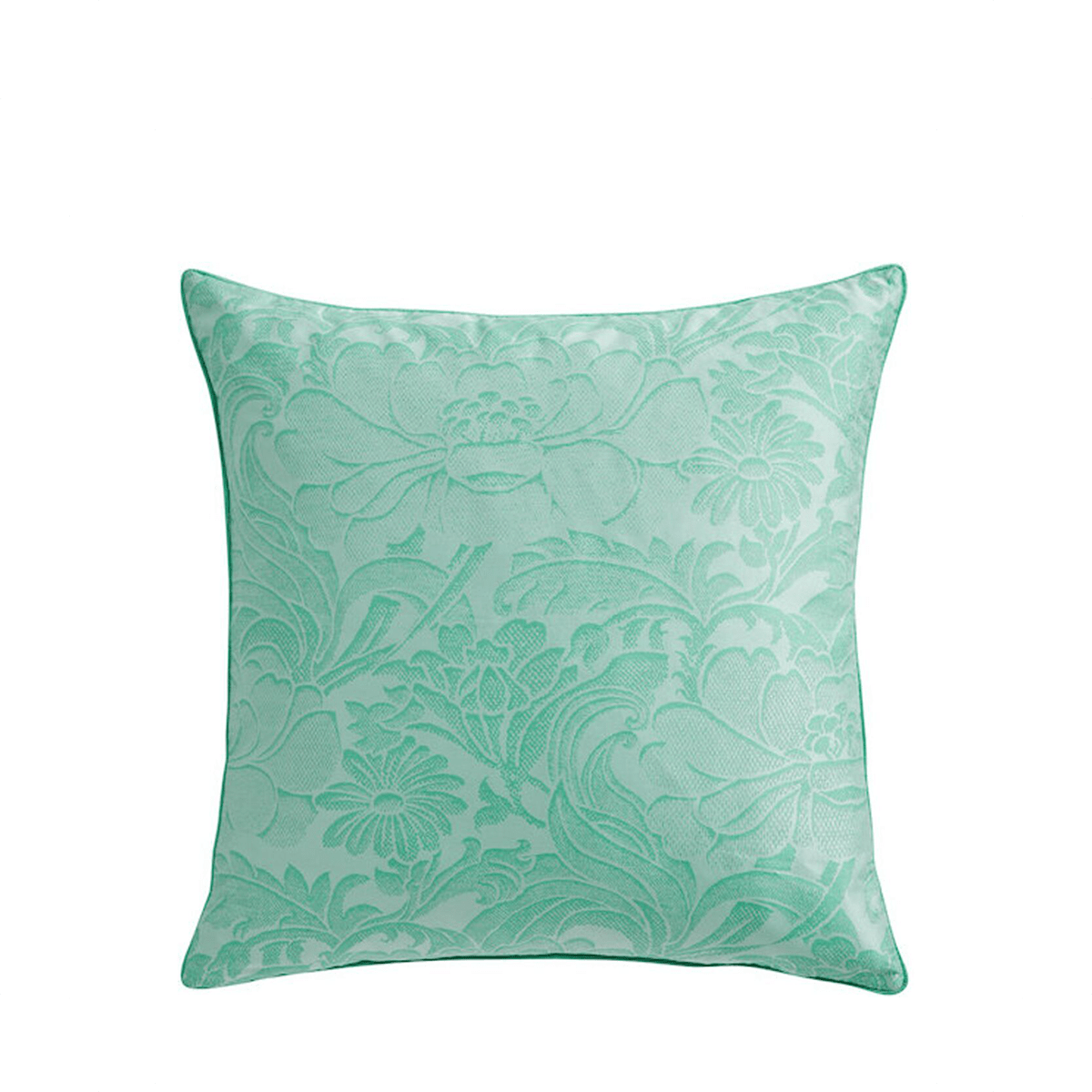 Rapee Tudor Floral Cushion Cover | Silk - 55 x 55 cm, Green - Metro Singapore Departmental Store - Celebrating 69 Years in SG