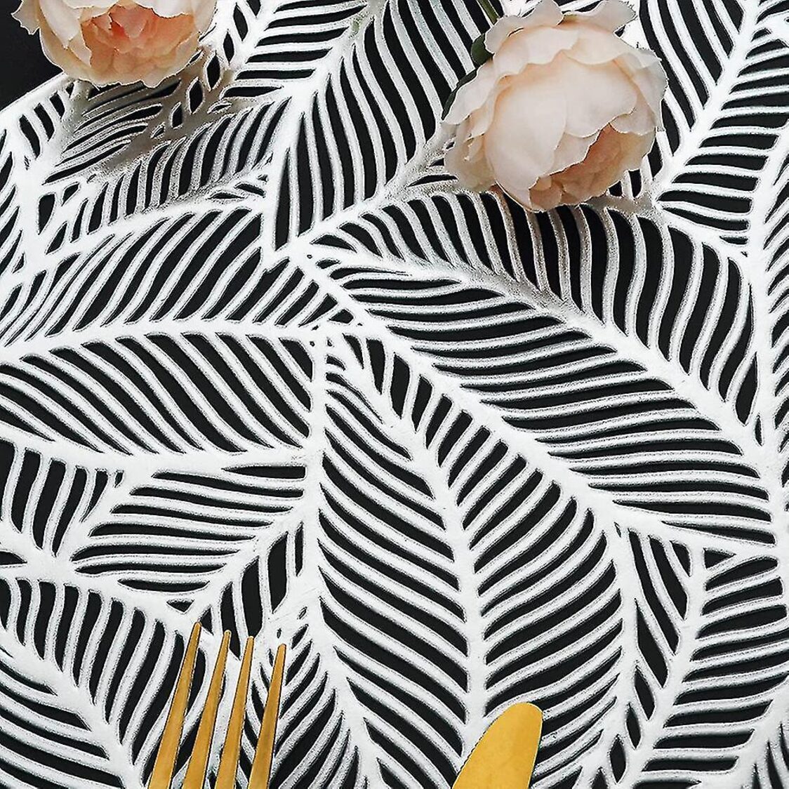 Rapee Twine Placemat | Lasercut Vinyl - 30 x 45 cm, Silver - Metro Singapore Departmental Store - Celebrating 69 Years in SG