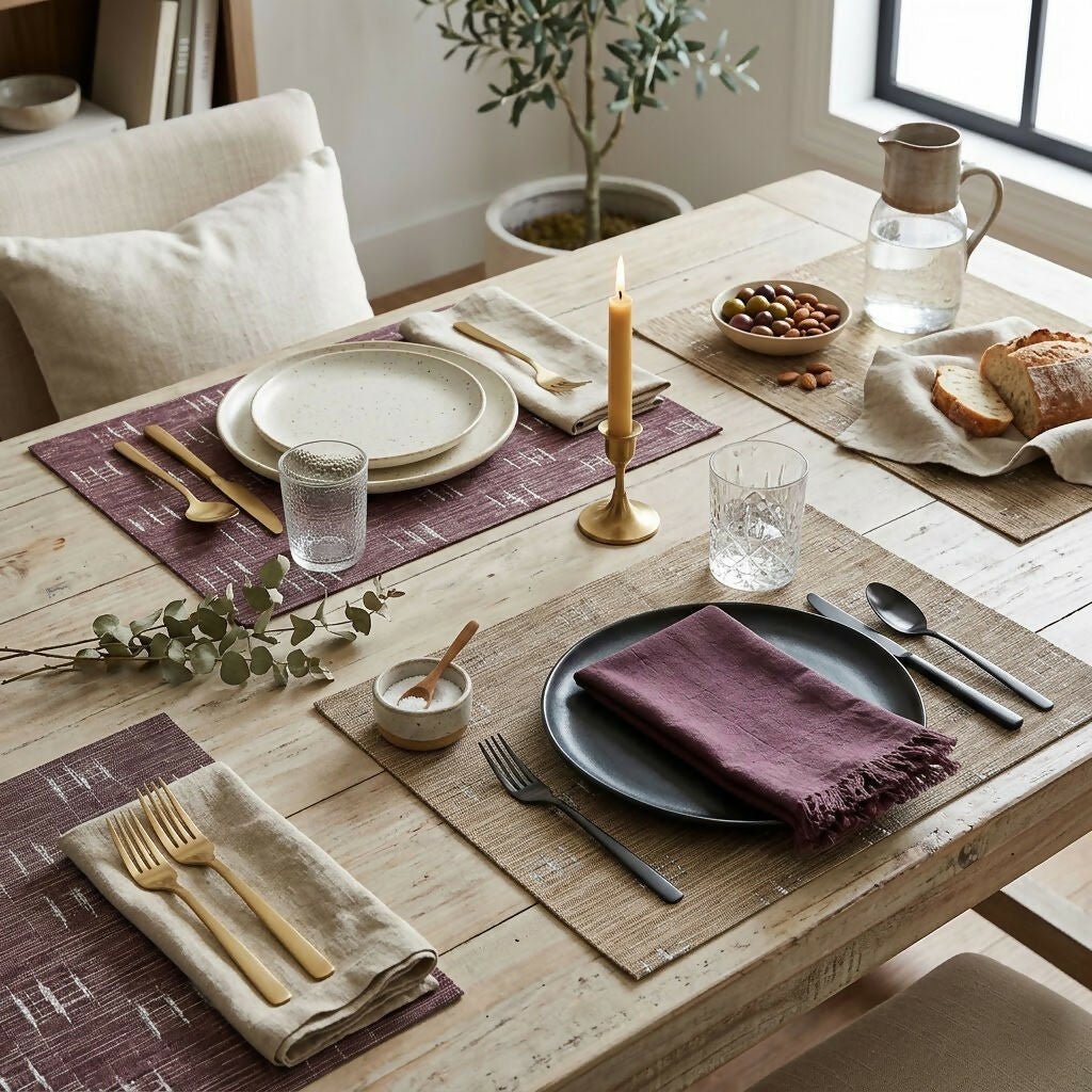 Rapee Viking Placemat | Woven Vinyl Texilene - 33 x 45 cm, Brown - Metro Singapore Departmental Store - Celebrating 69 Years in SG