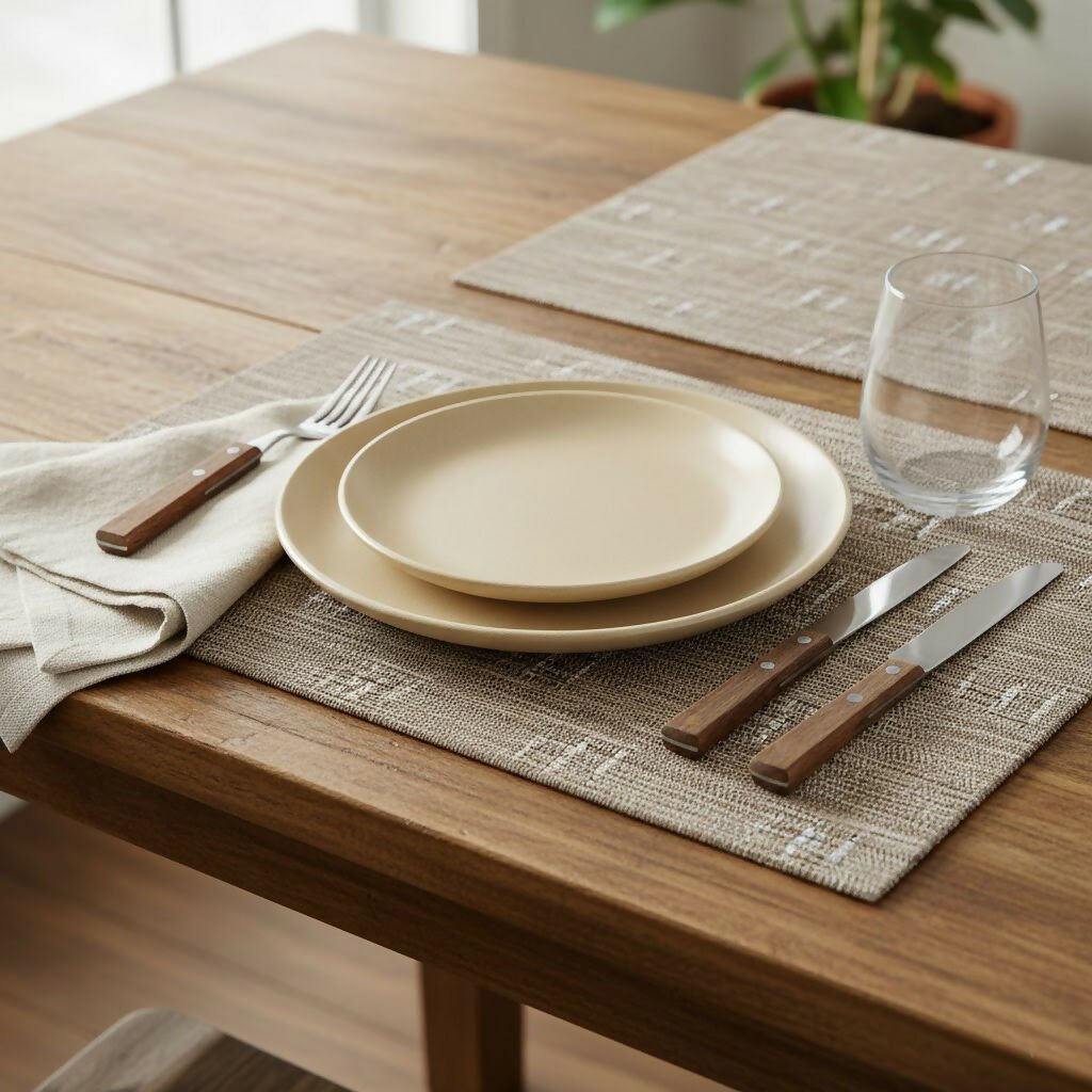Rapee Viking Placemat | Woven Vinyl Texilene - 33 x 45 cm, Brown - Metro Singapore Departmental Store - Celebrating 69 Years in SG