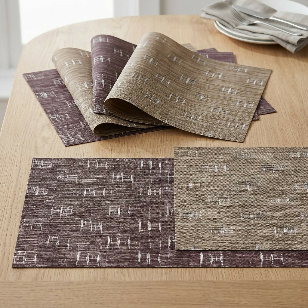 Rapee Viking Placemat | Woven Vinyl Texilene - 33 x 45 cm, Brown - Metro Singapore Departmental Store - Celebrating 69 Years in SG