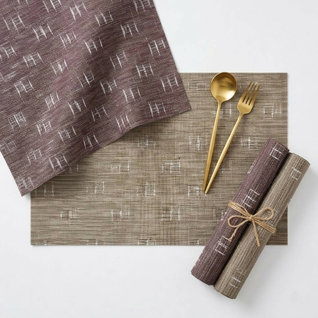 Rapee Viking Placemat | Woven Vinyl Texilene - 33 x 45 cm, Brown - Metro Singapore Departmental Store - Celebrating 69 Years in SG
