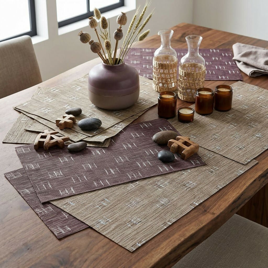 Rapee Viking Placemat | Woven Vinyl Texilene - 33 x 45 cm, Wine - Metro Singapore Departmental Store - Celebrating 69 Years in SG