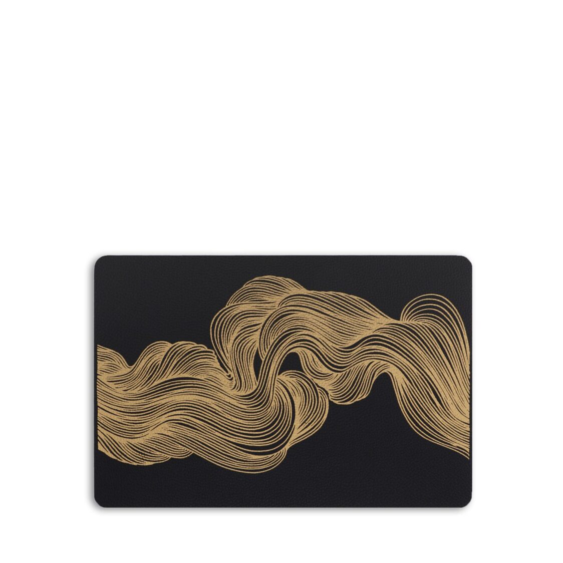 Rapee Wave Placemat | Gold Print PU - 30 x 45 cm, Brown - Metro Singapore Departmental Store - Celebrating 69 Years in SG