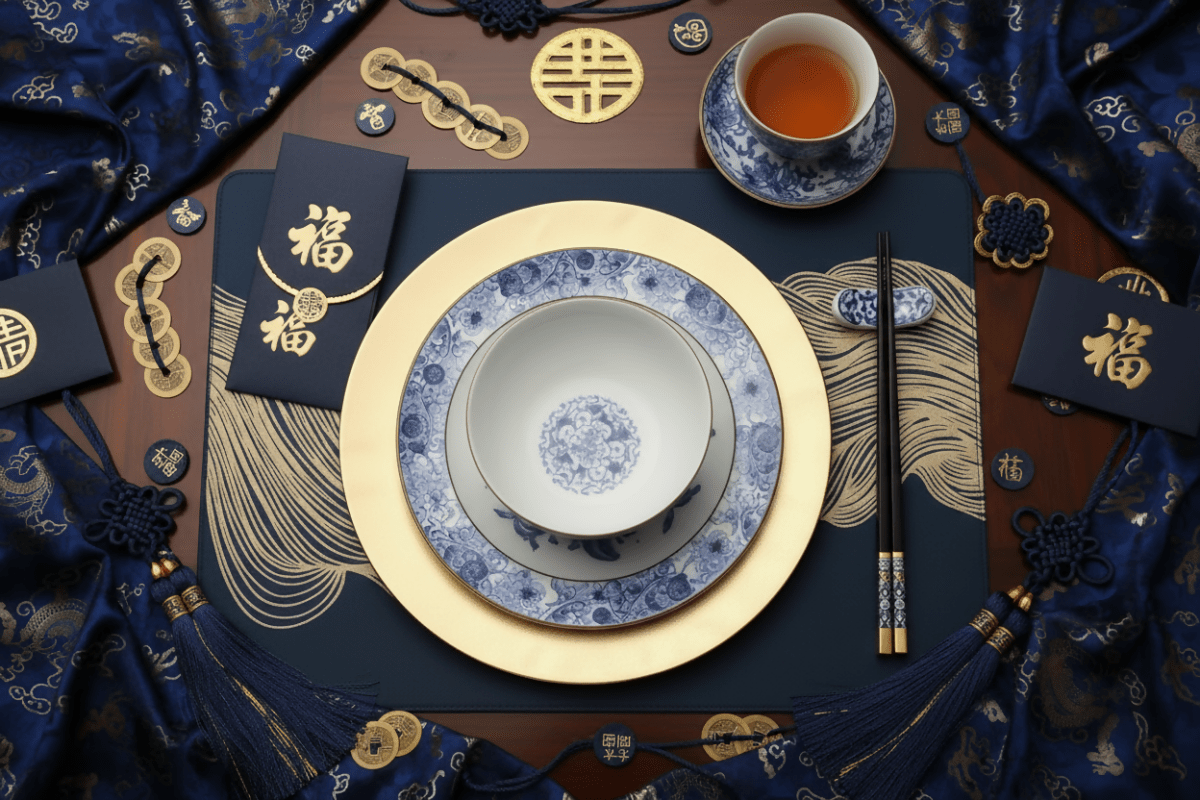 Rapee Wave Placemat | Gold Print PU - 30 x 45 cm, Teal - Metro Singapore Departmental Store - Celebrating 69 Years in SG