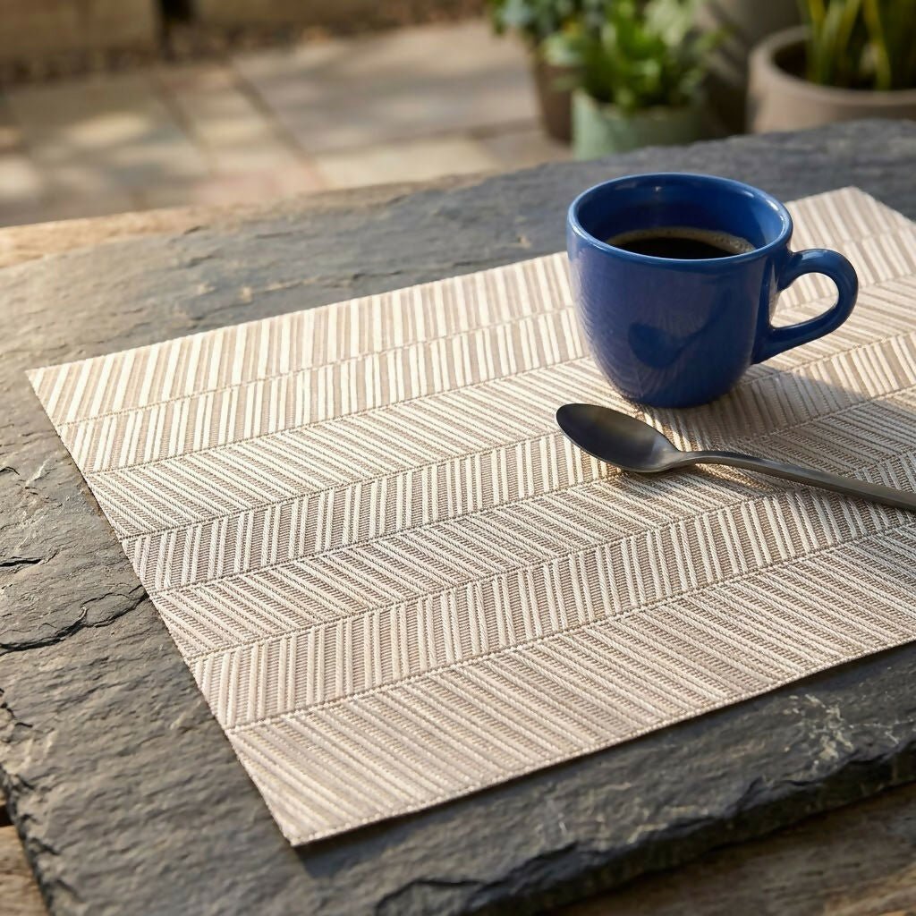 Rapee Yukon Placemat | Woven Vinyl Texilene - 30 x 45 cm, Natural - Metro Singapore Departmental Store - Celebrating 69 Years in SG
