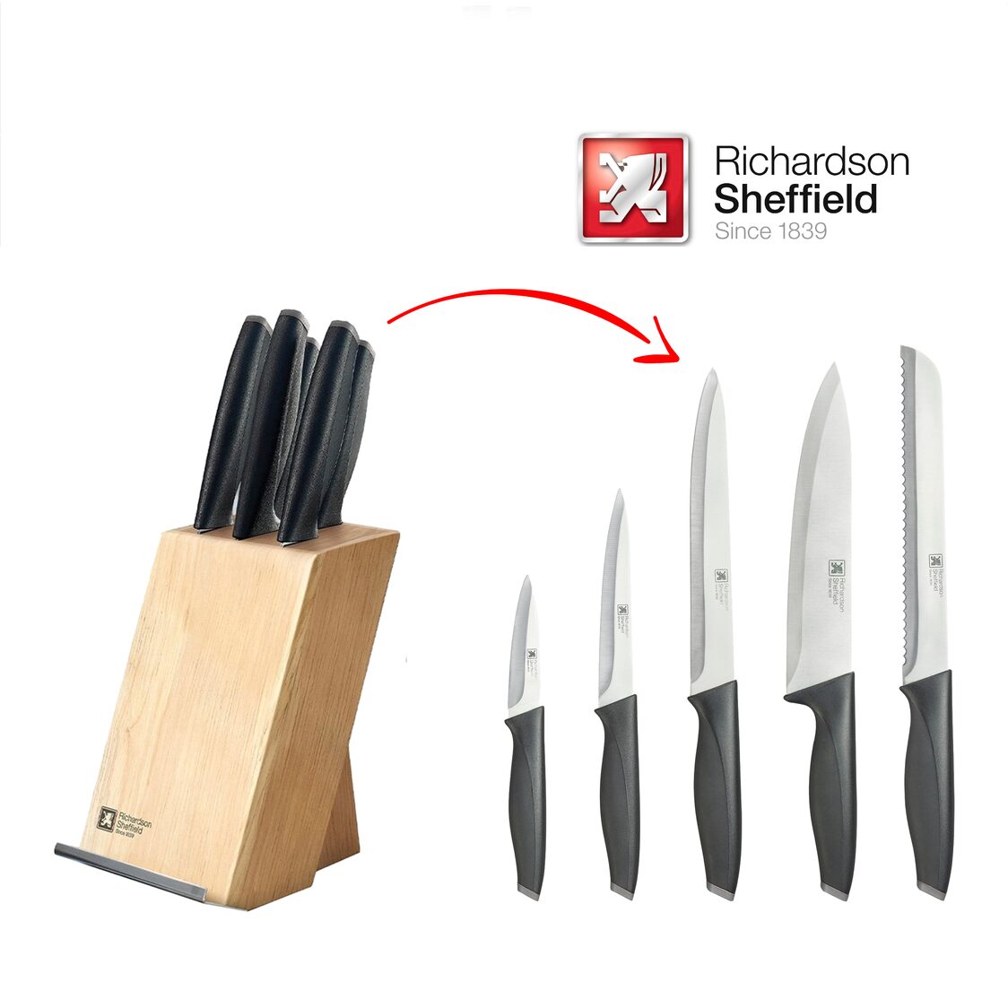 Richardson Sheffield Advantage 5pc Knife Block Set (ADVANTAGE - 5PC) - Metro Singapore Departmental Store - Celebrating 69 Years in SG