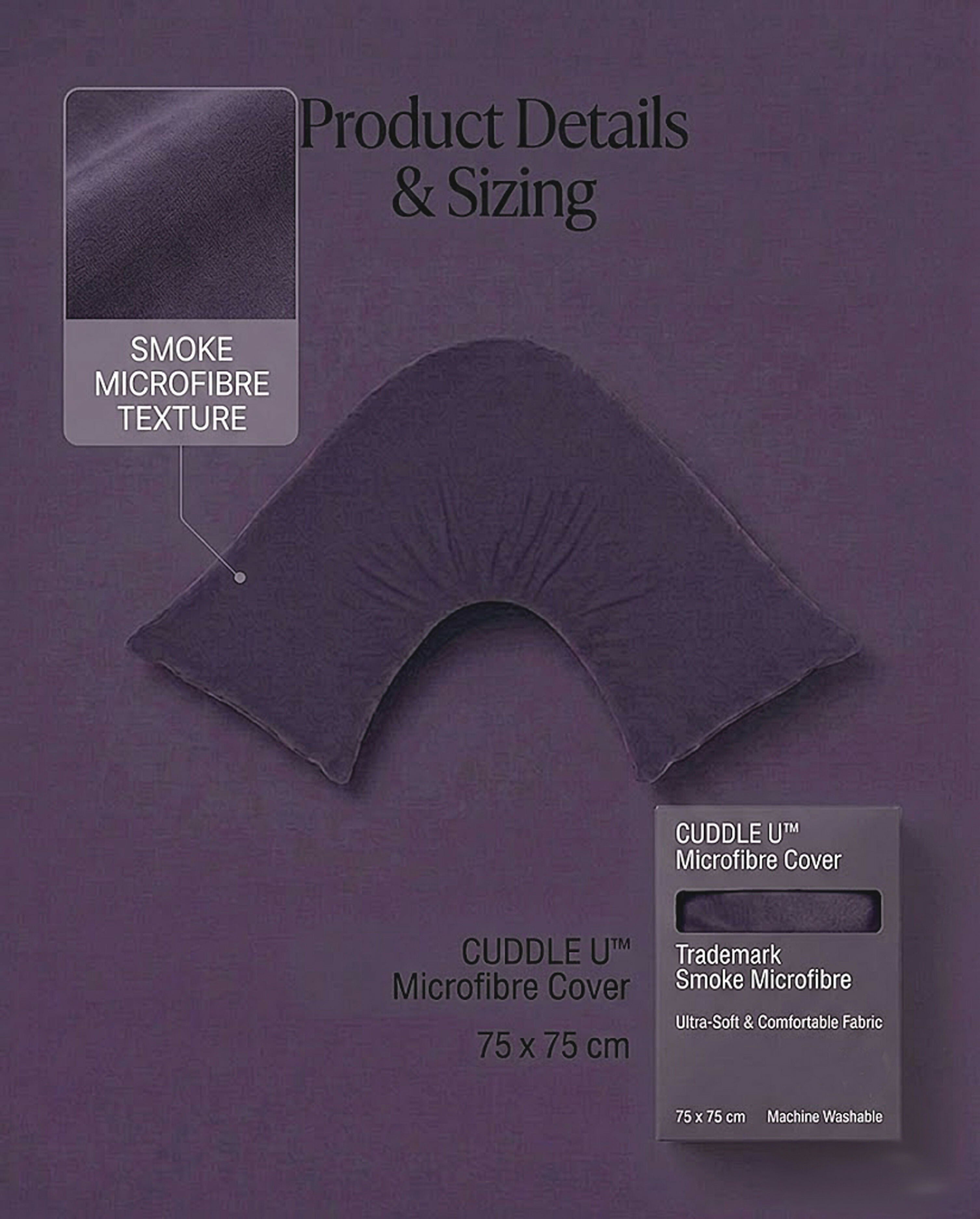 Rapee CUDDLE U™ Signature Microfibre Pillow Cover – 75 x 75 cm – Smoke Purple