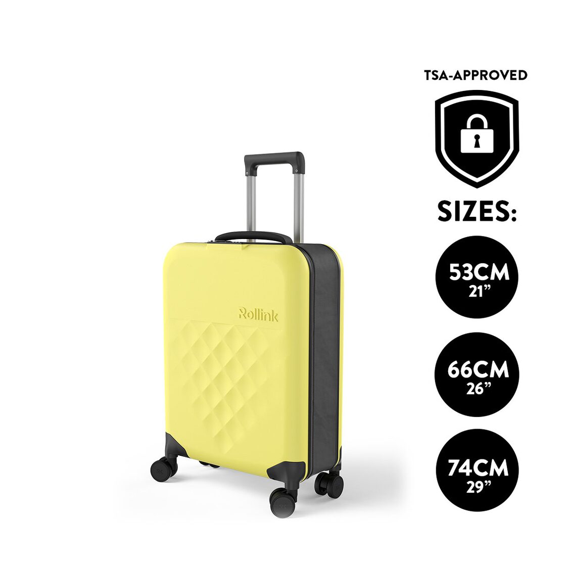 Rollink VEGA 360 Flex 4Wheel Spinner Luggage - Yellow Iris - Metro Singapore Departmental Store - Celebrating 69 Years in SG