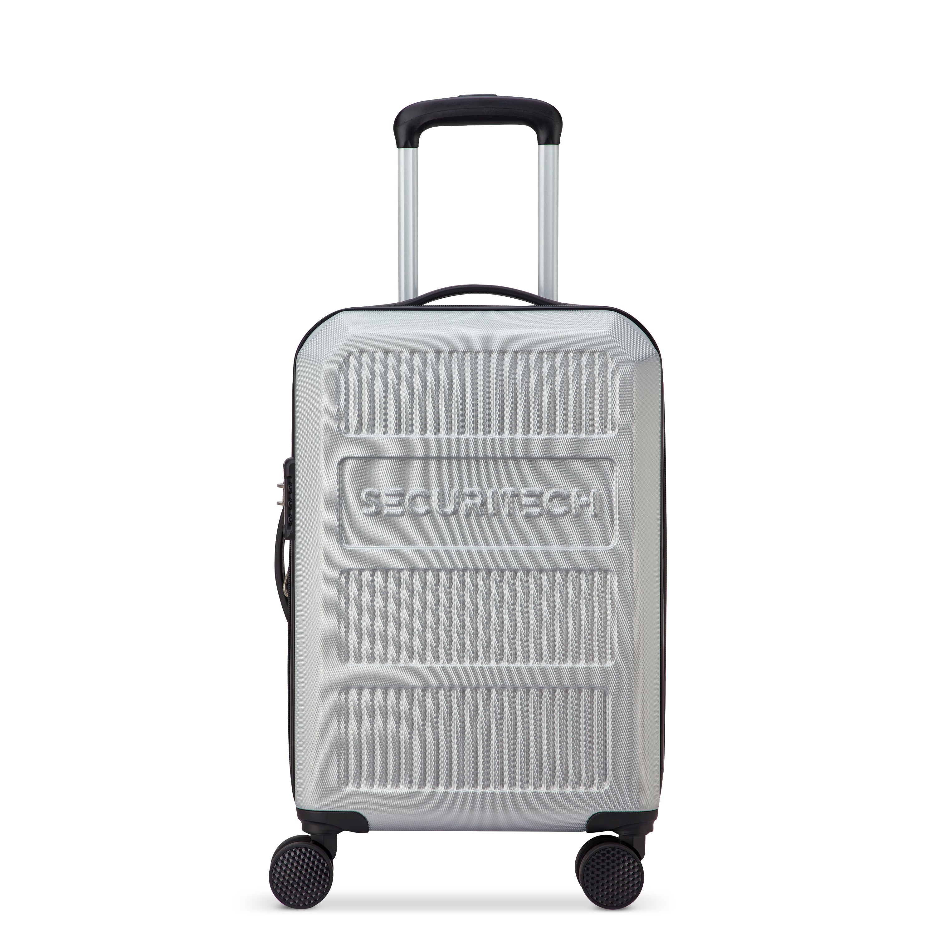 Delsey Paris Asphalt 4 Double Wheels Expandable Trolley Case with Anti-thef Zipper -Silver
