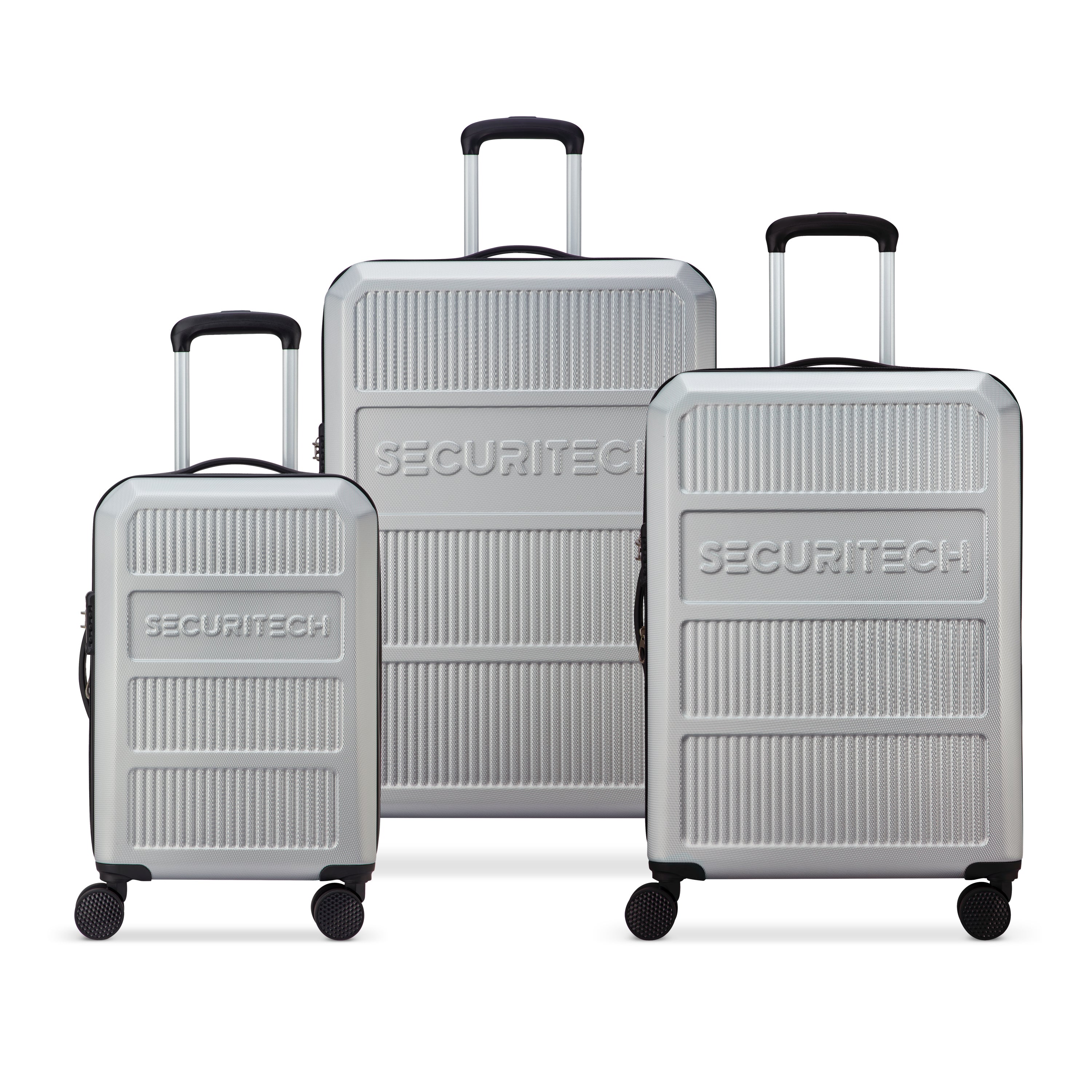 Delsey Paris Asphalt 4 Double Wheels Expandable Trolley Case with Anti-thef Zipper -Silver