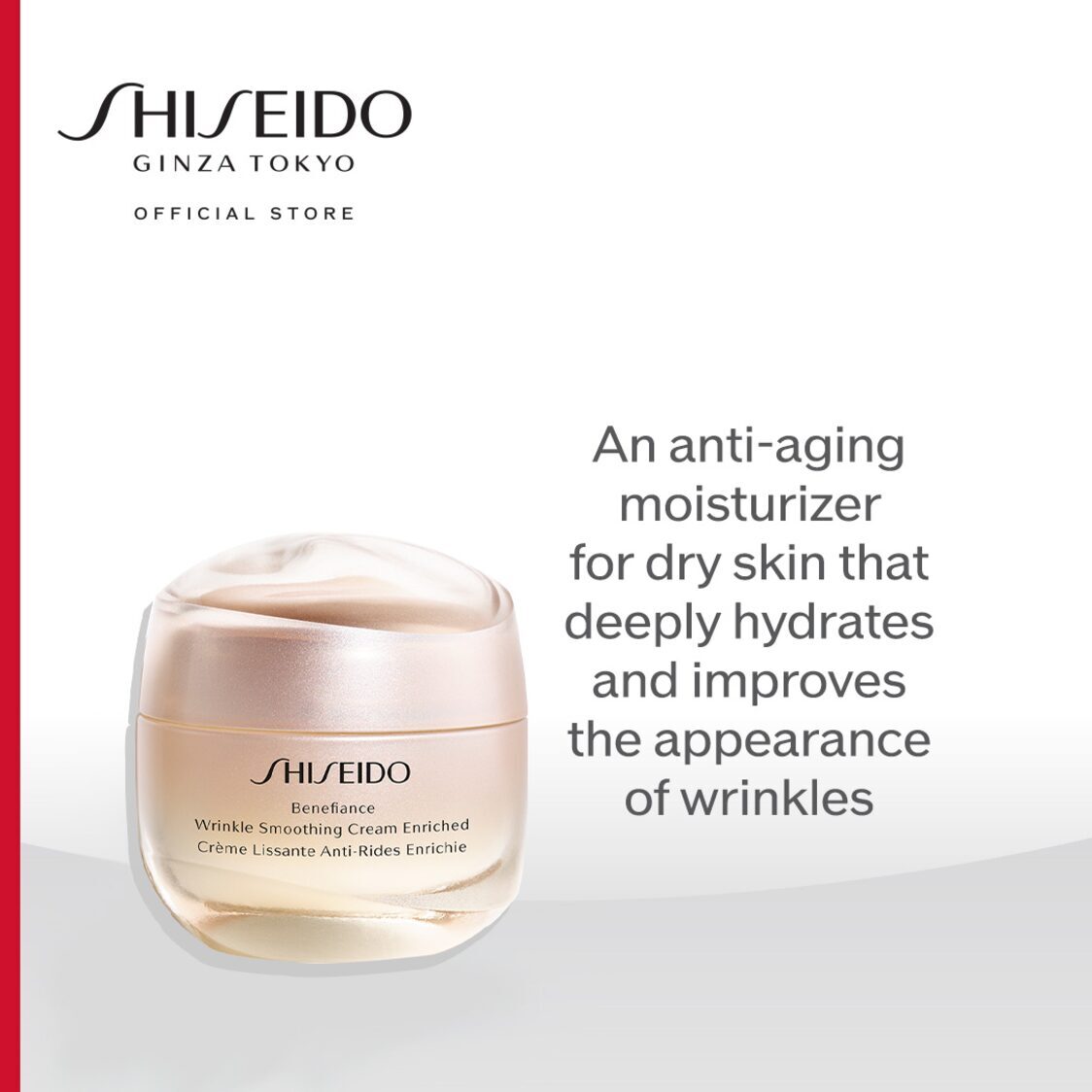 Shiseido Benefiance Wrinkle Smoothing Cream Enriched 50ml - Metro Singapore Departmental Store - Celebrating 69 Years in SG